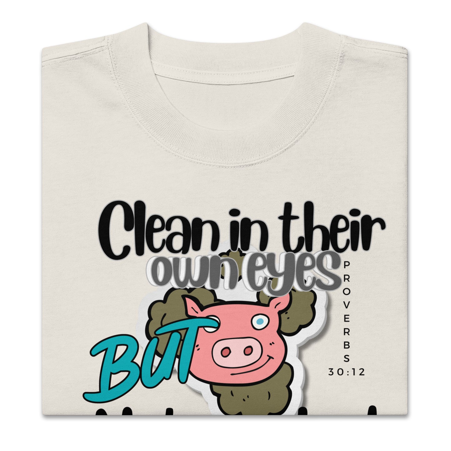 Clean in Their Own Eyes But Not Washed of Their Filth - Proverbs 30:12, Oversized faded t-shirt