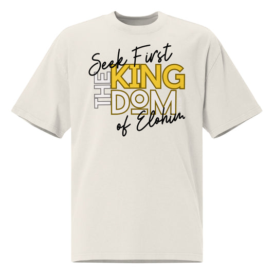 Seek First the Kingdom of Elohim, Oversized faded t-shirt
