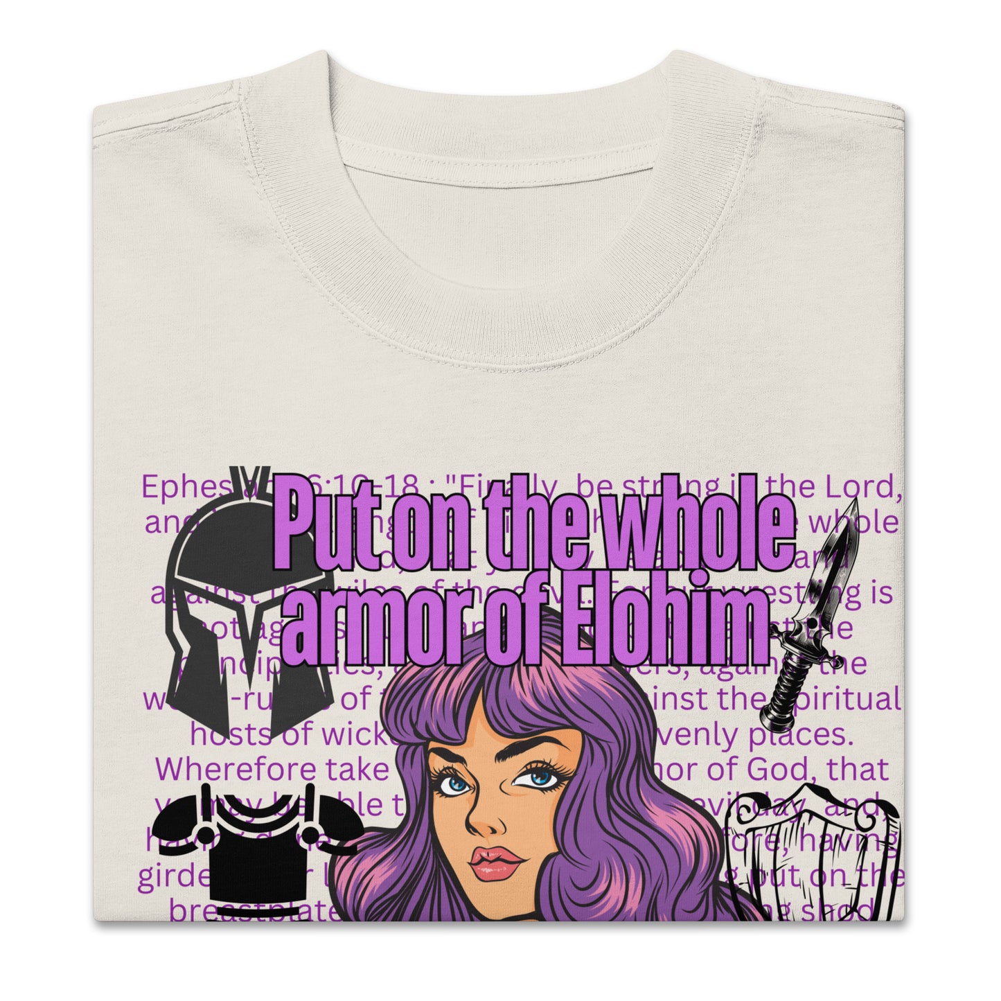 Armor of Elohim, Ephesians 6:11-20 Oversized faded t-shirt