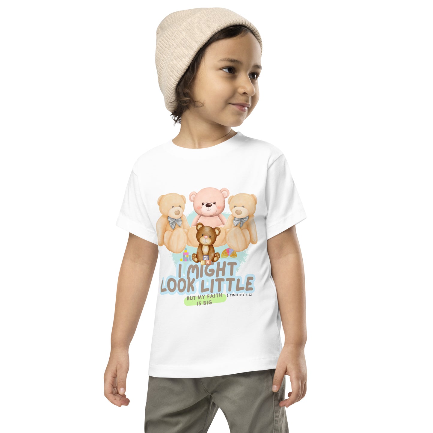 1 Timothy 4:12, I Might Look Little, but My Faith Is Big, Toddler Short Sleeve Tee