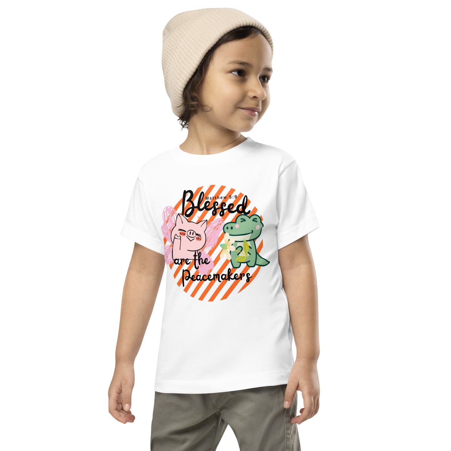 Blessed Are the Peacemakers, Matthew 5:9, Toddler Short Sleeve Tee