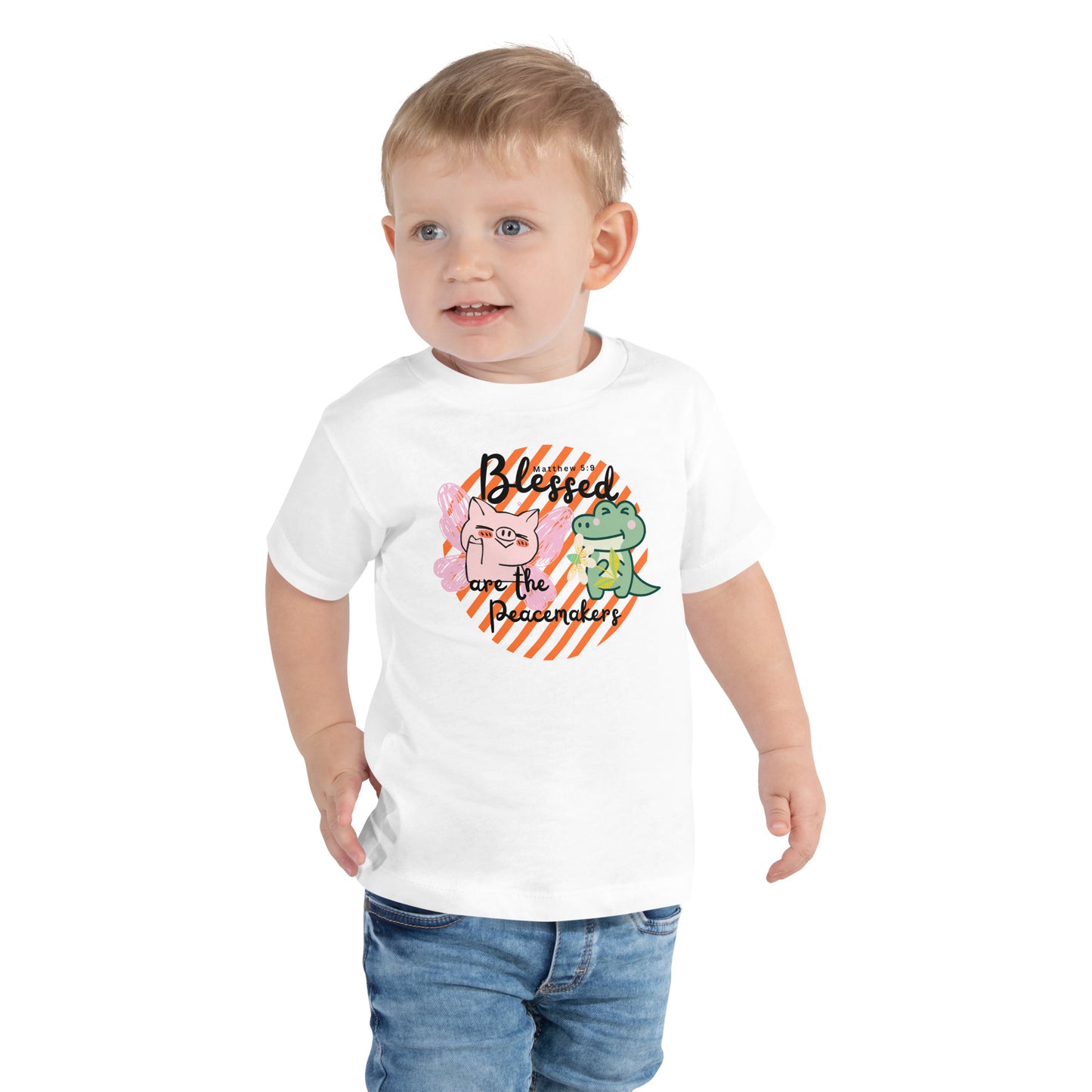 Blessed Are the Peacemakers, Matthew 5:9, Toddler Short Sleeve Tee