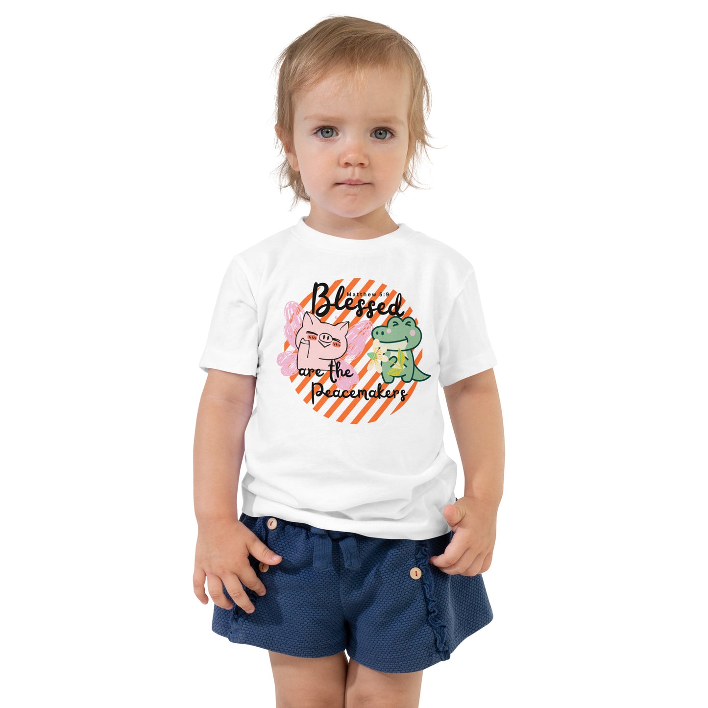 Blessed Are the Peacemakers, Matthew 5:9, Toddler Short Sleeve Tee