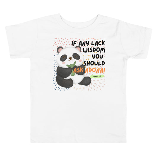 Ask Adonai for Wisdom, James 1:5, Toddler Short Sleeve Tee