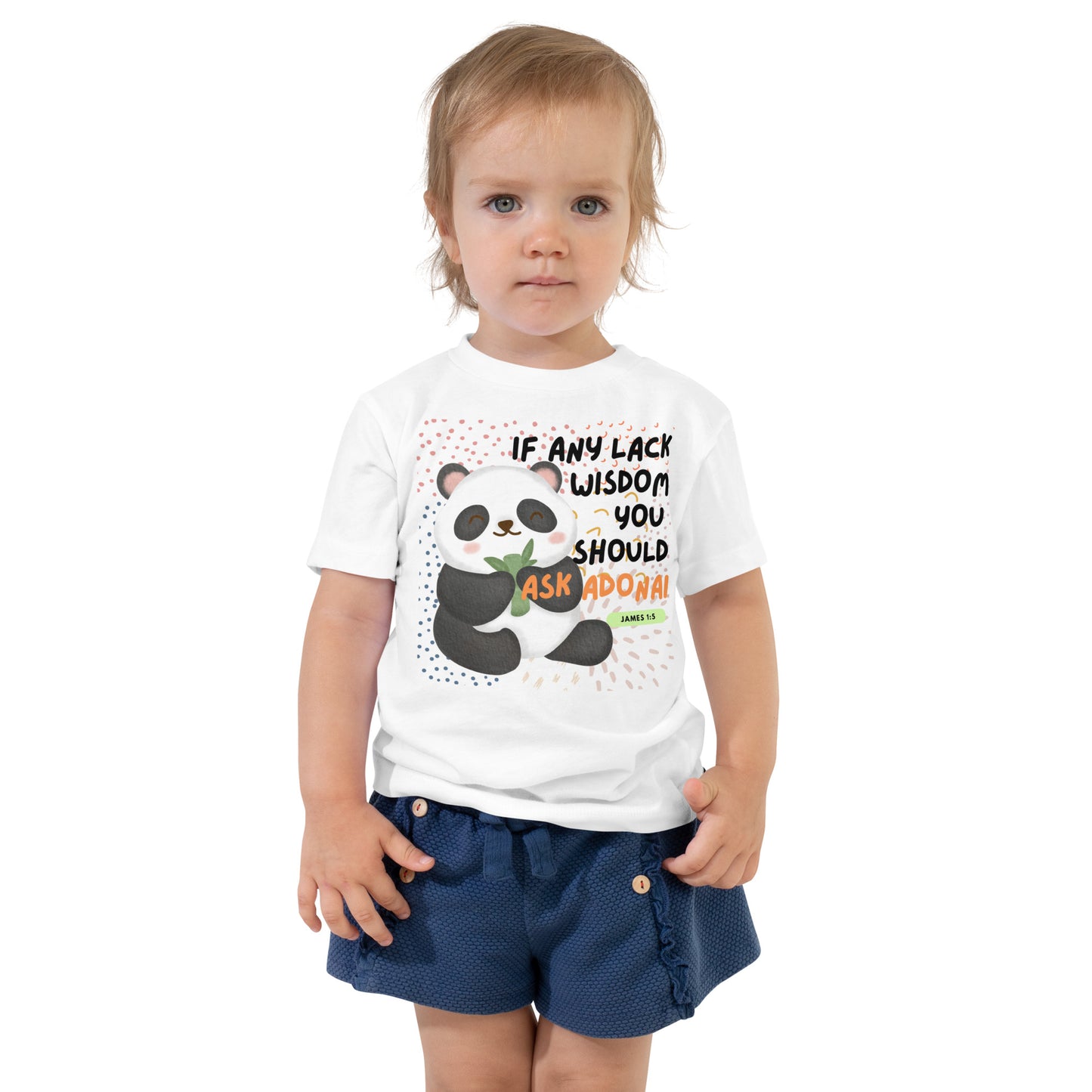 Ask Adonai for Wisdom, James 1:5, Toddler Short Sleeve Tee