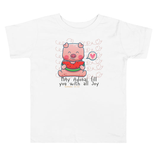 May Adonai Fill You with All Joy, Romans 15:13 Toddler Short Sleeve Tee