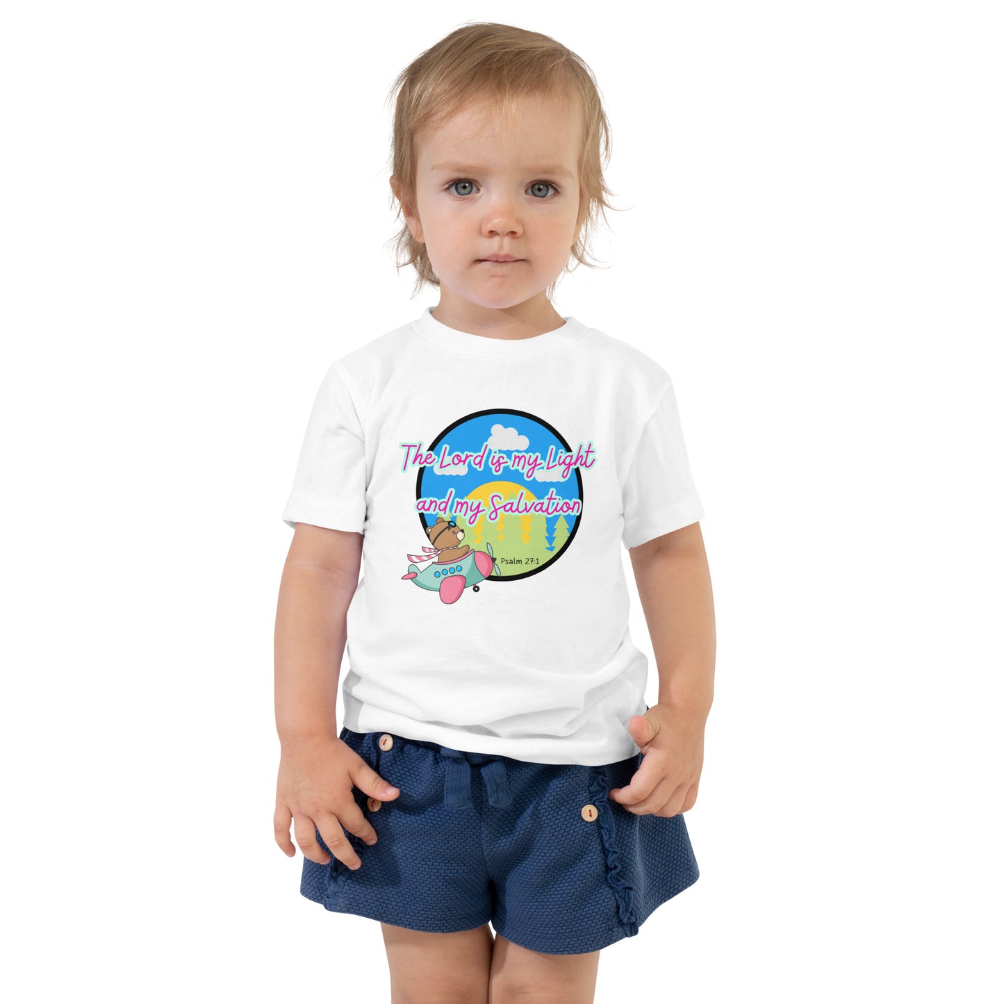 The Lord is My Light and My Salvation, Psalm 27:1, Toddler Short Sleeve Tee