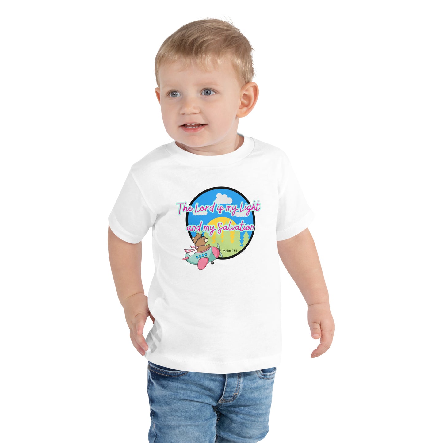 The Lord is My Light and My Salvation, Psalm 27:1, Toddler Short Sleeve Tee