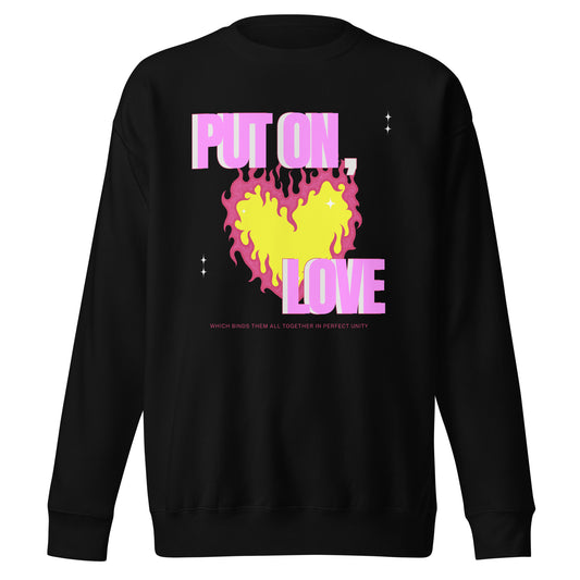 Put On Love, Which Binds Them All Together, Colossians 3:14 Unisex Premium Sweatshirt