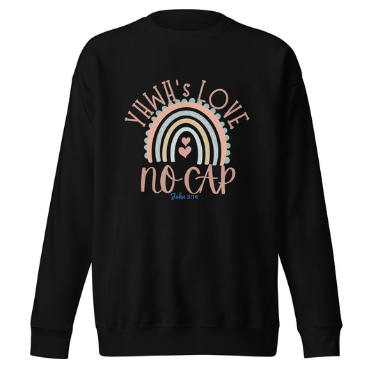 Yahweh's Love, No Cap, John 3:16, Unisex Premium Sweatshirt