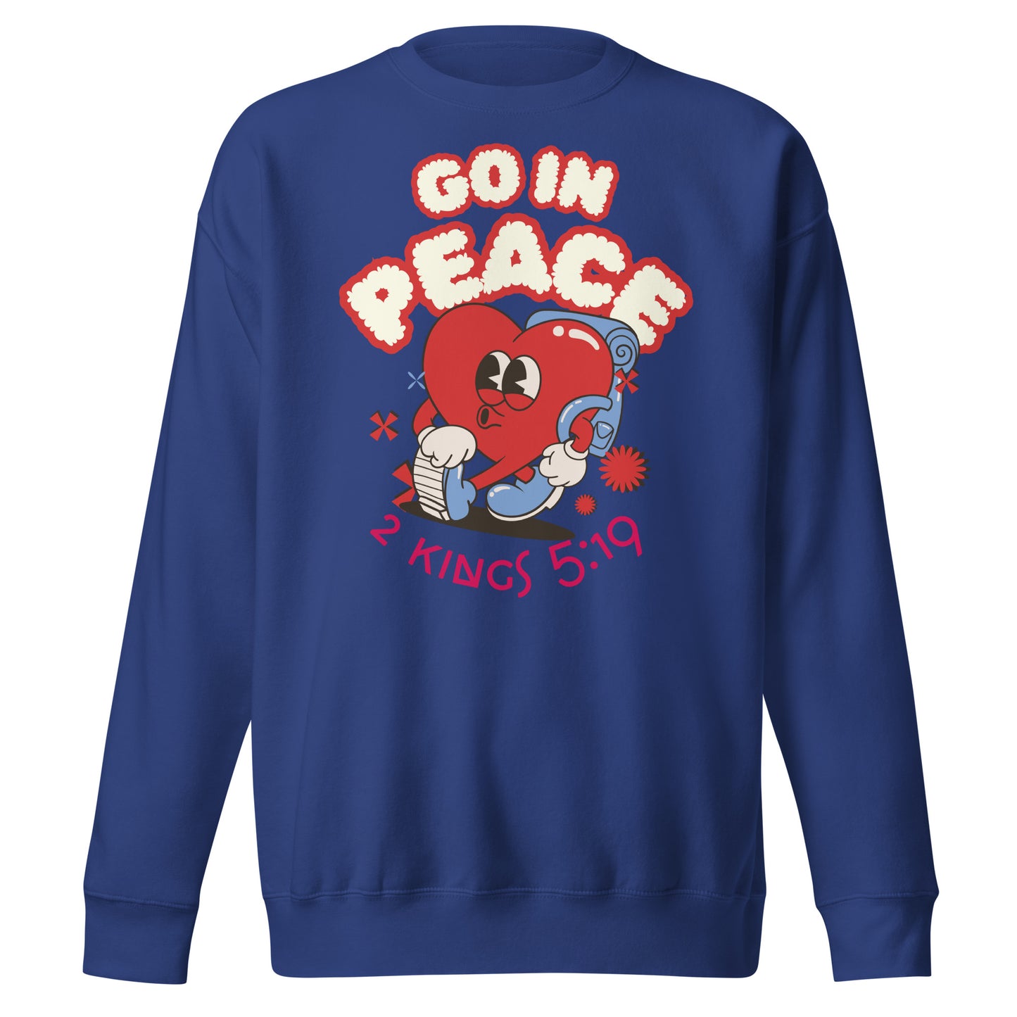 Go in Peace, 2 Kings 5:19, Unisex Premium Sweatshirt