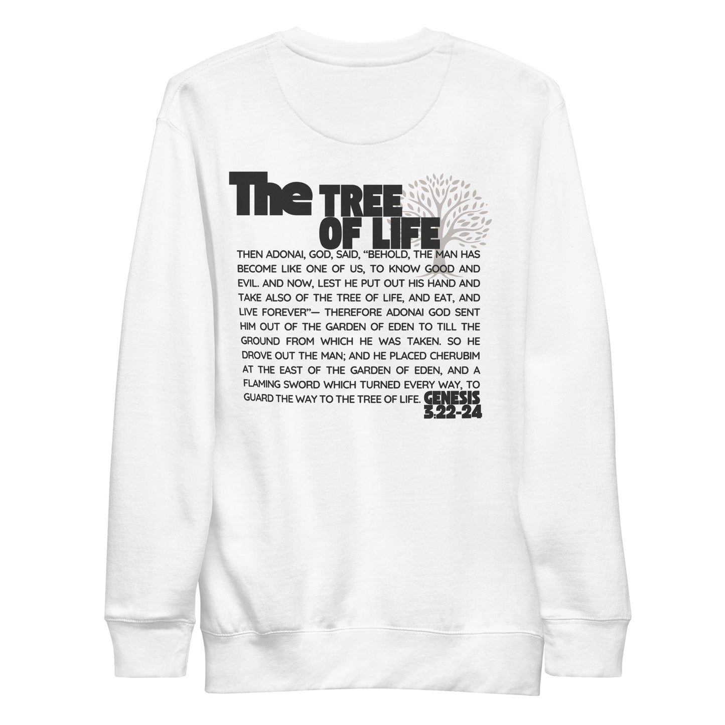 Tree of Life, Genesis 3:22-23, Unisex Premium Sweatshirt