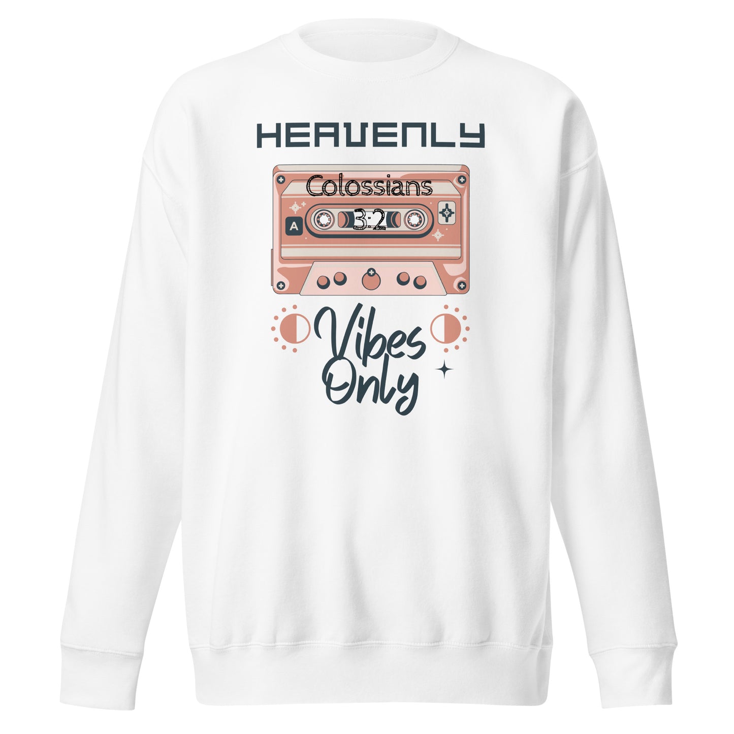 Heavenly Vibes Only, Philippians 4:8, Unisex Premium Sweatshirt