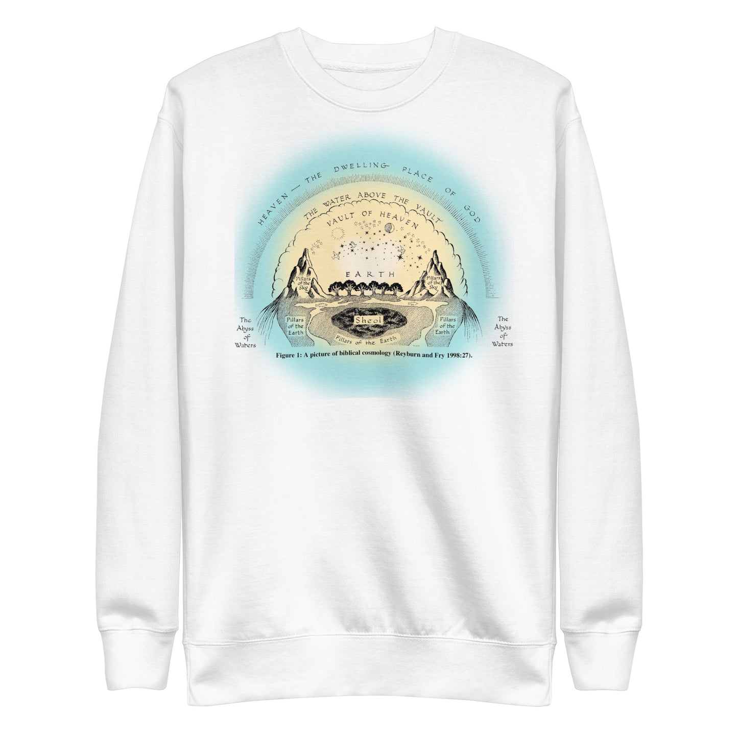 *Depiction of the Biblical Earth Under the Firmament, Genesis 1:6-8, Unisex Premium Sweatshirt