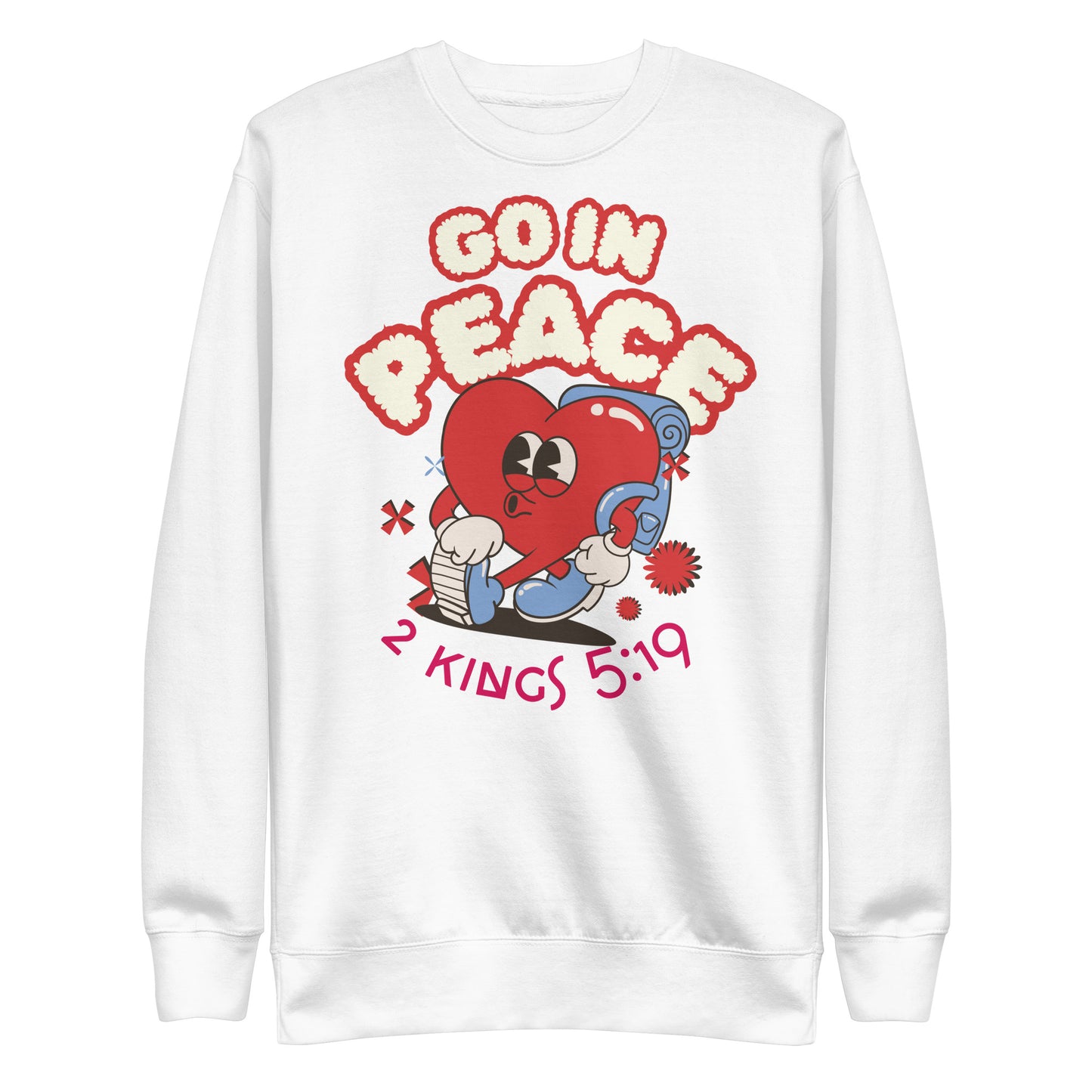 Go in Peace, 2 Kings 5:19, Unisex Premium Sweatshirt