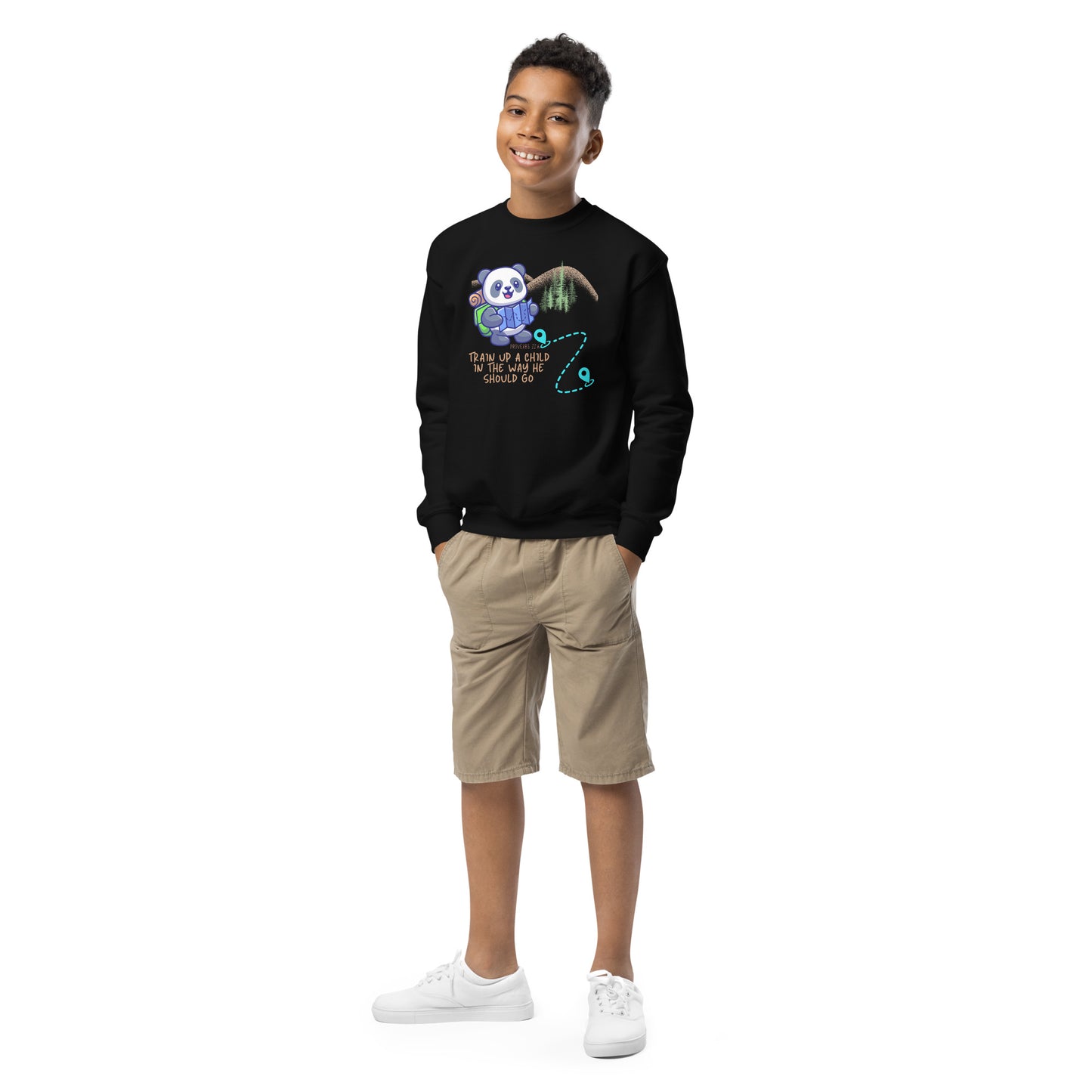 Train Up a Child,  Proverbs 22:6, Youth crewneck sweatshirt