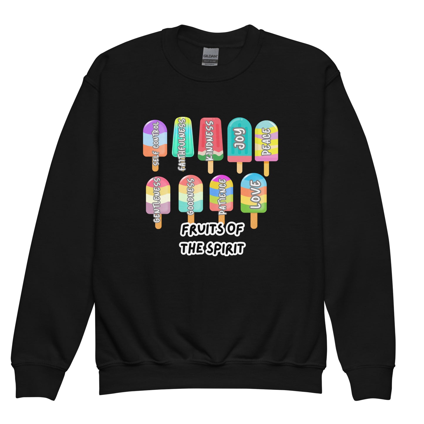 Fruits of the Spirit, Galatians 5:22-23, Youth crewneck sweatshirt