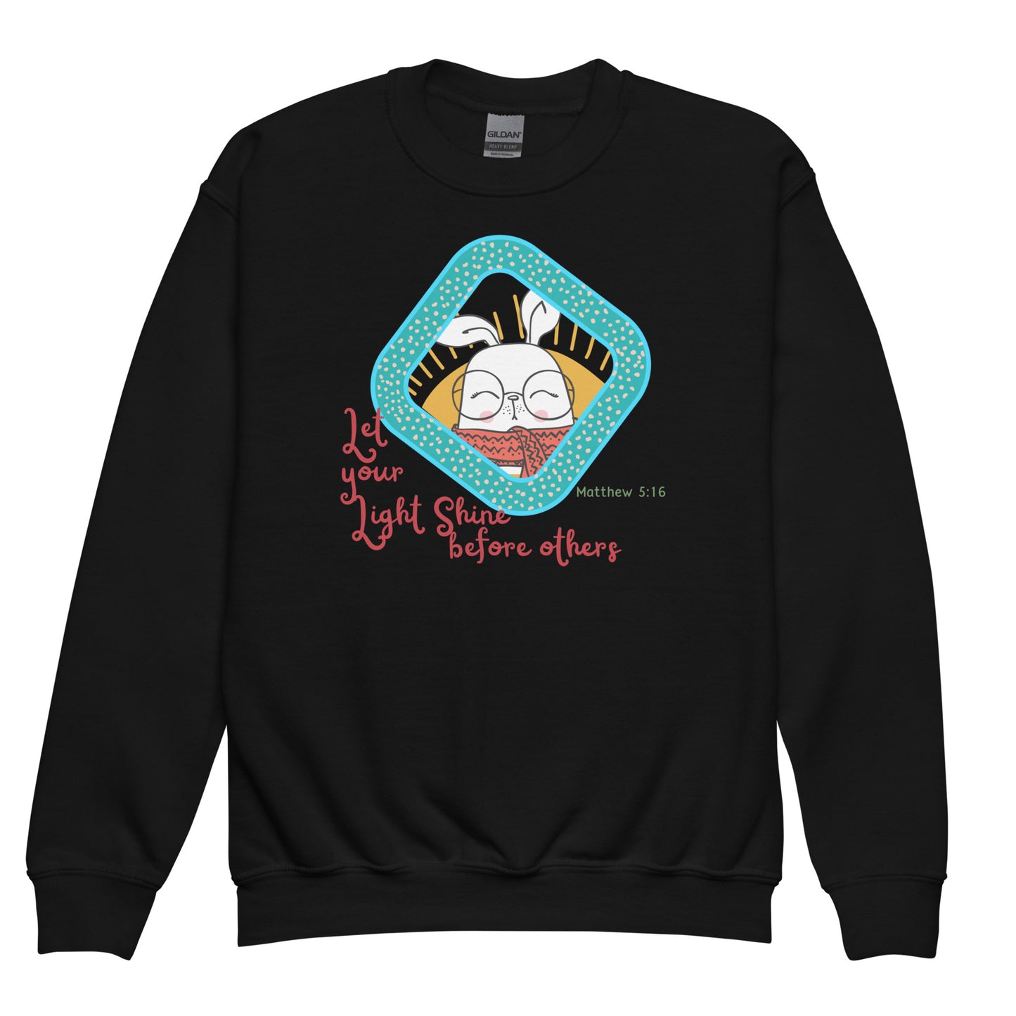 Let Your Light Shine Before Others ,Matthew 5:16,  Youth crewneck sweatshirt