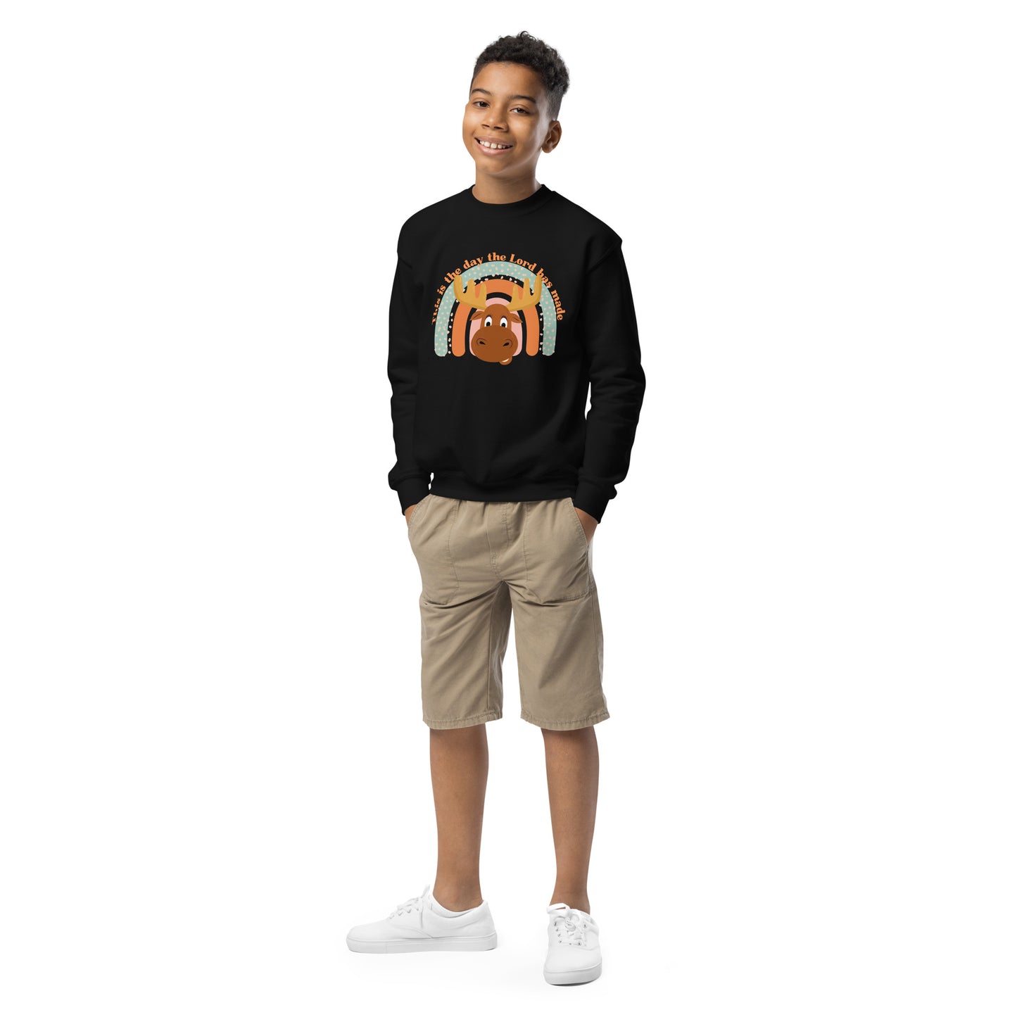 This is the Day the Lord Has Made, Psalm 118:24, Youth crewneck sweatshirt