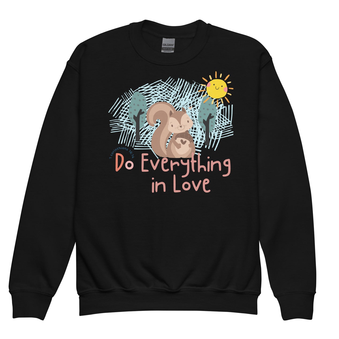 Do Everything in Love, 1 Corinthians 16:14, Youth crewneck sweatshirt