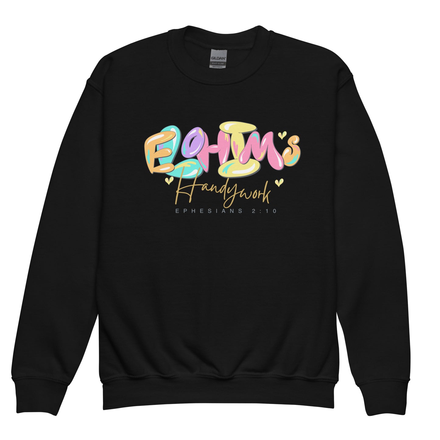 Elohim's handiwork", Ephesians 2:10, Youth crewneck sweatshirt