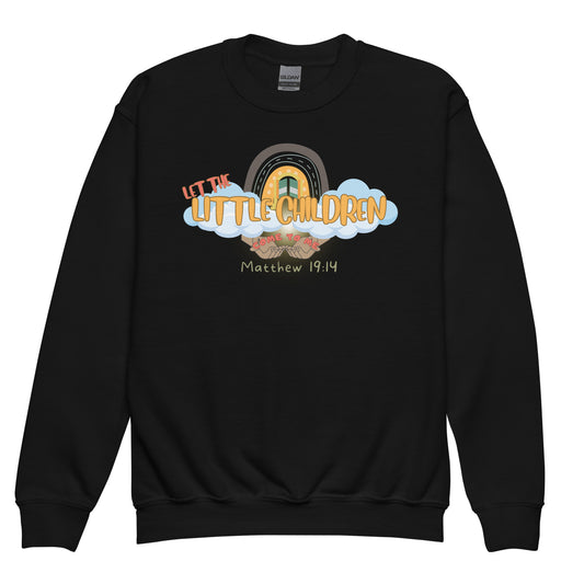 Let the Little Children Come to Me", Matthew 19:14, Youth crewneck sweatshirt