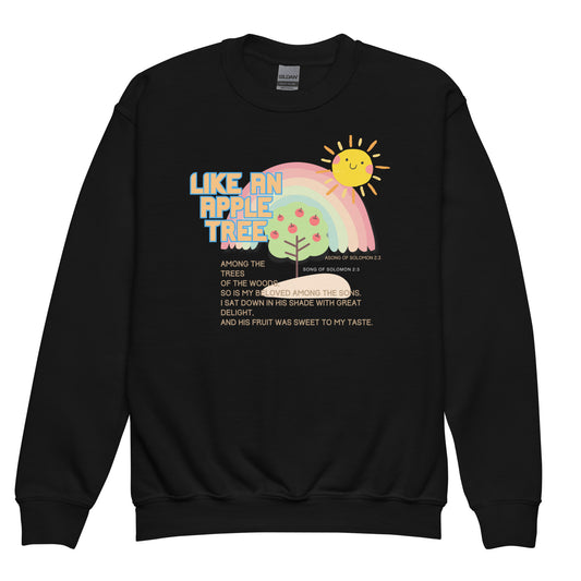 Like an apple tree, Song of Solomon 2:3, Youth crewneck sweatshirt