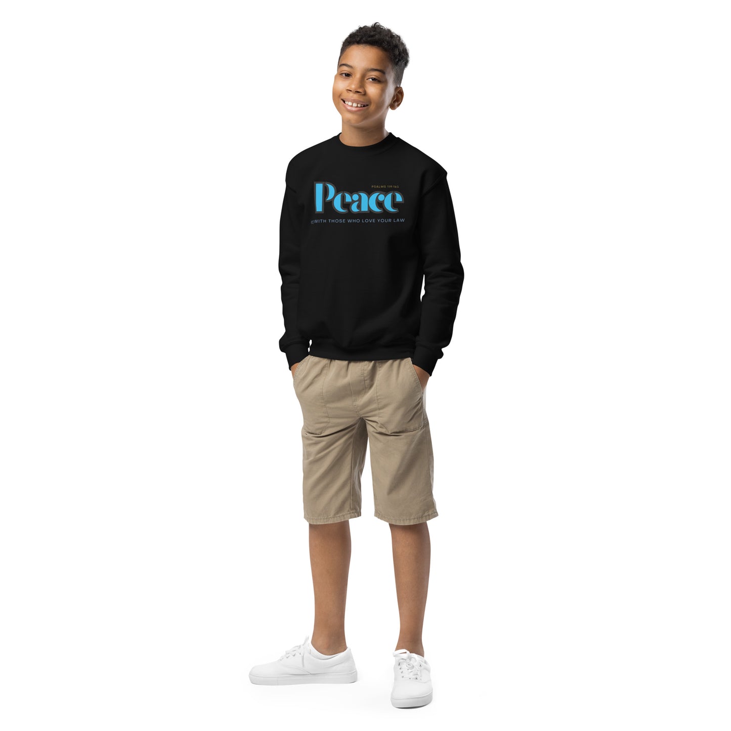 Great Peace Have They Which Love Thy Law", Psalm 119:165, Youth crewneck sweatshirt