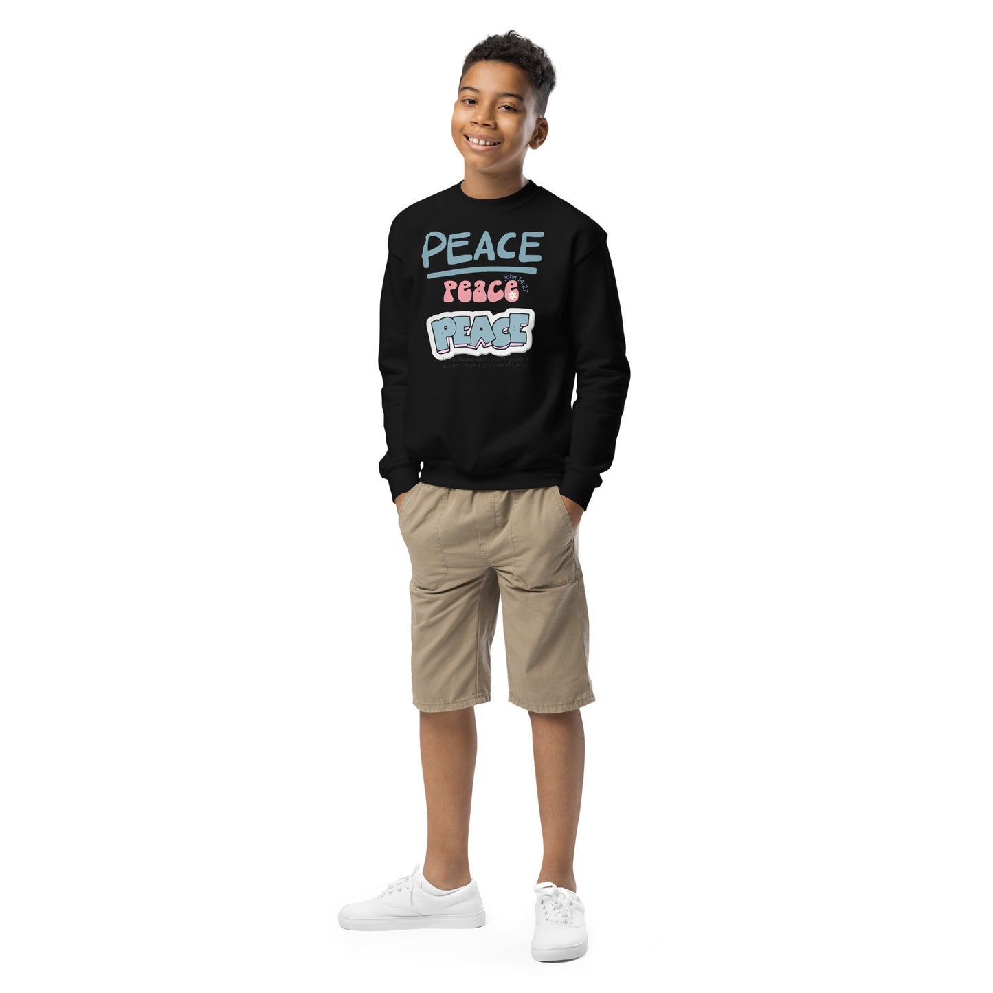 Peace I Leave With You", John 14:27, Youth crewneck sweatshirt