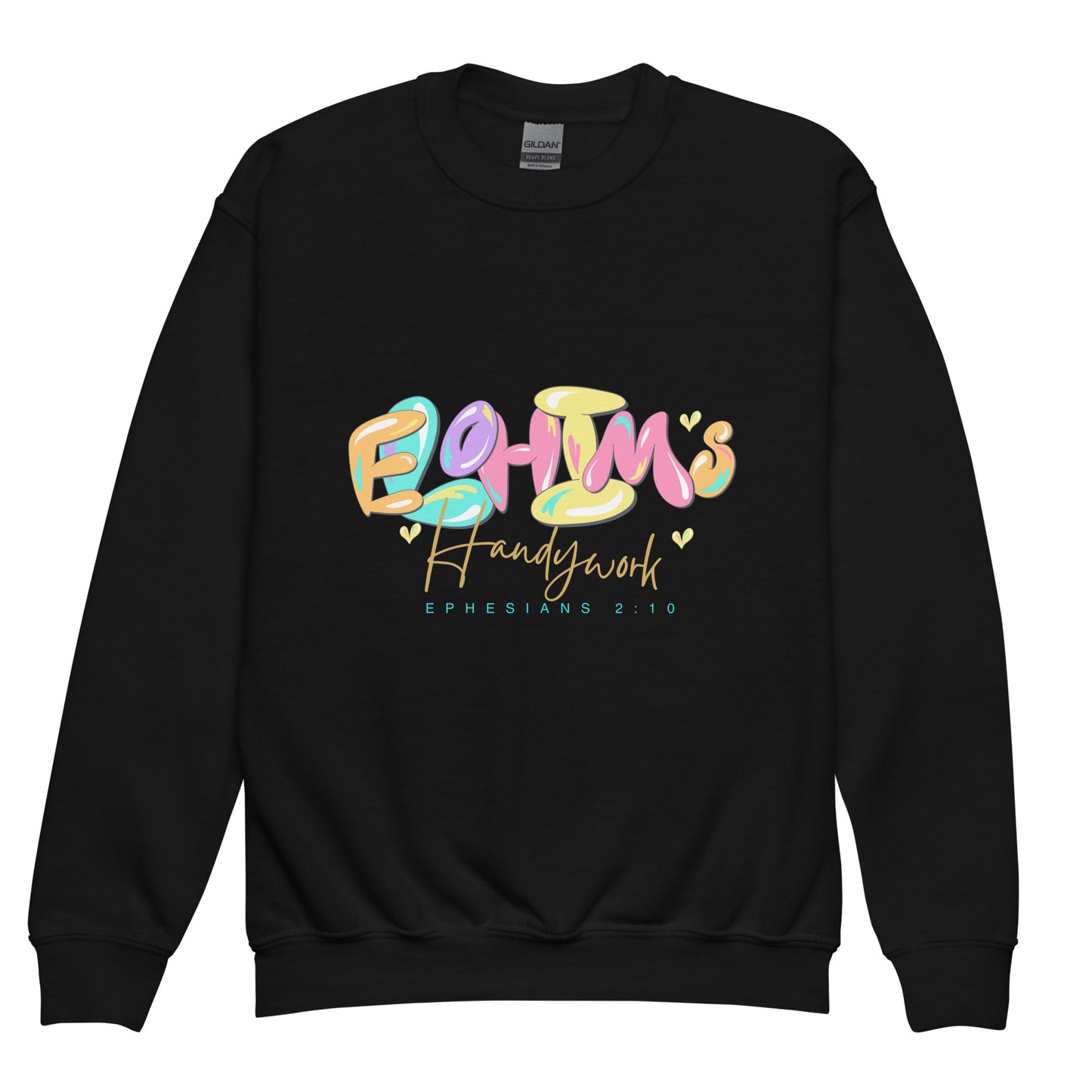 Elohim’s Handy Work, Ephesians 2:10 , Youth crewneck sweatshirt