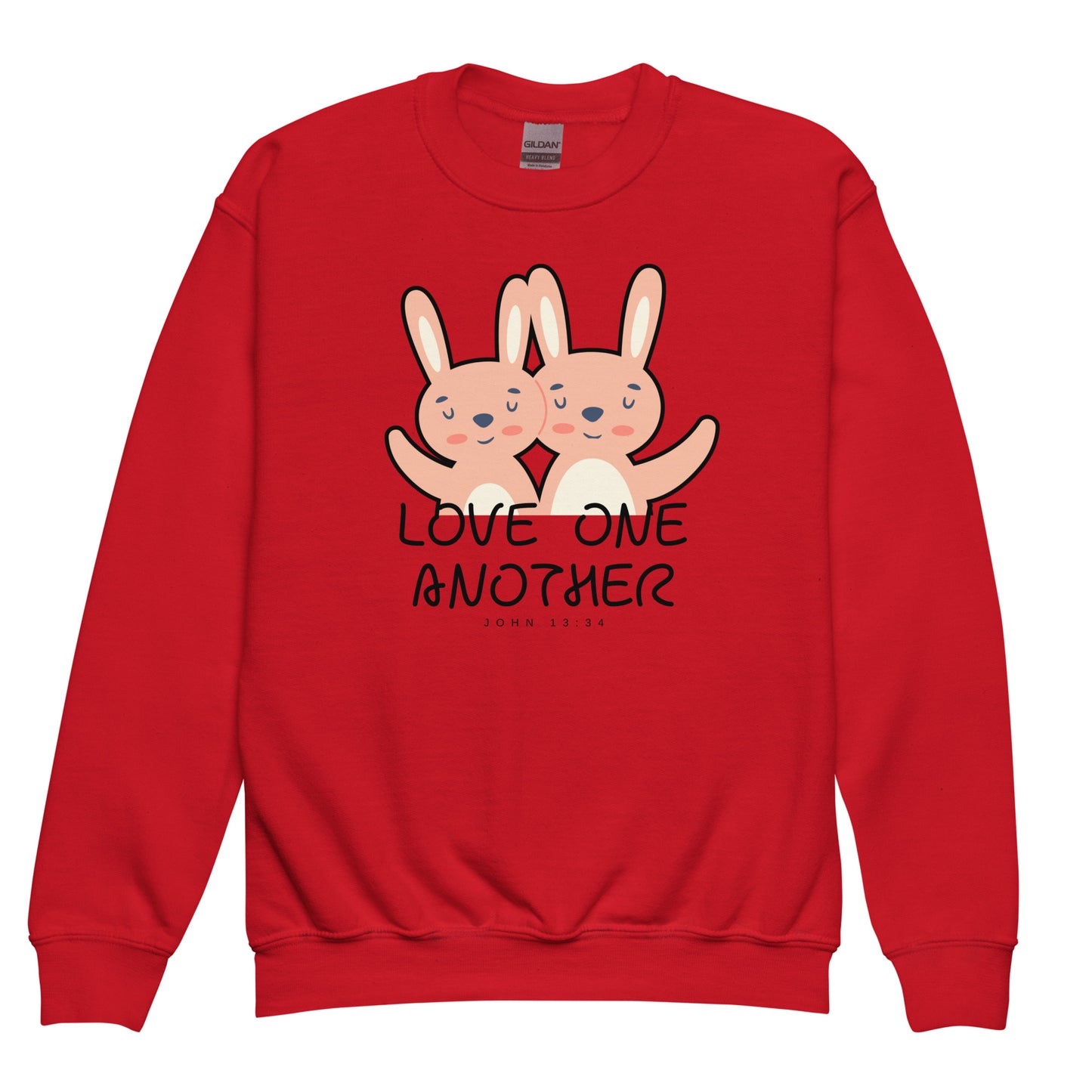 Love One Another, John 13:34, Youth crewneck sweatshirt