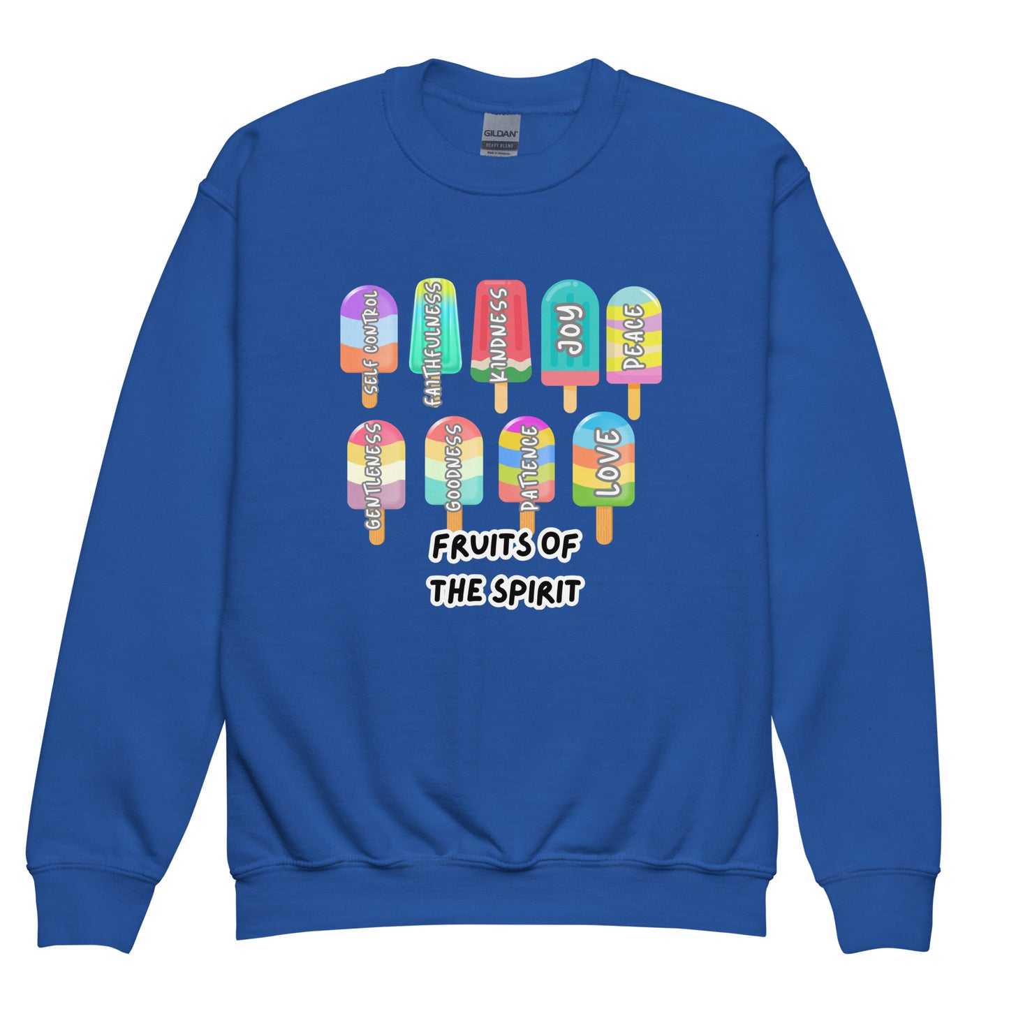 Fruits of the Spirit, Galatians 5:22-23, Youth crewneck sweatshirt