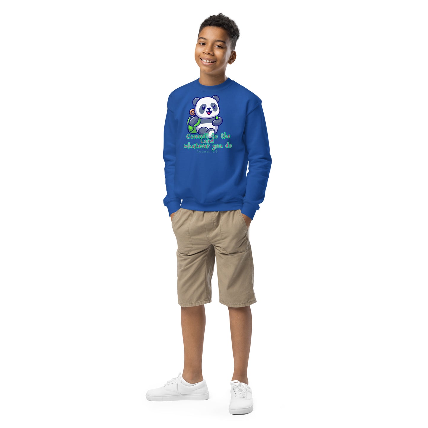 Commit to the Lord Whatever You Do, Proverbs 16:3, Youth crewneck sweatshirt