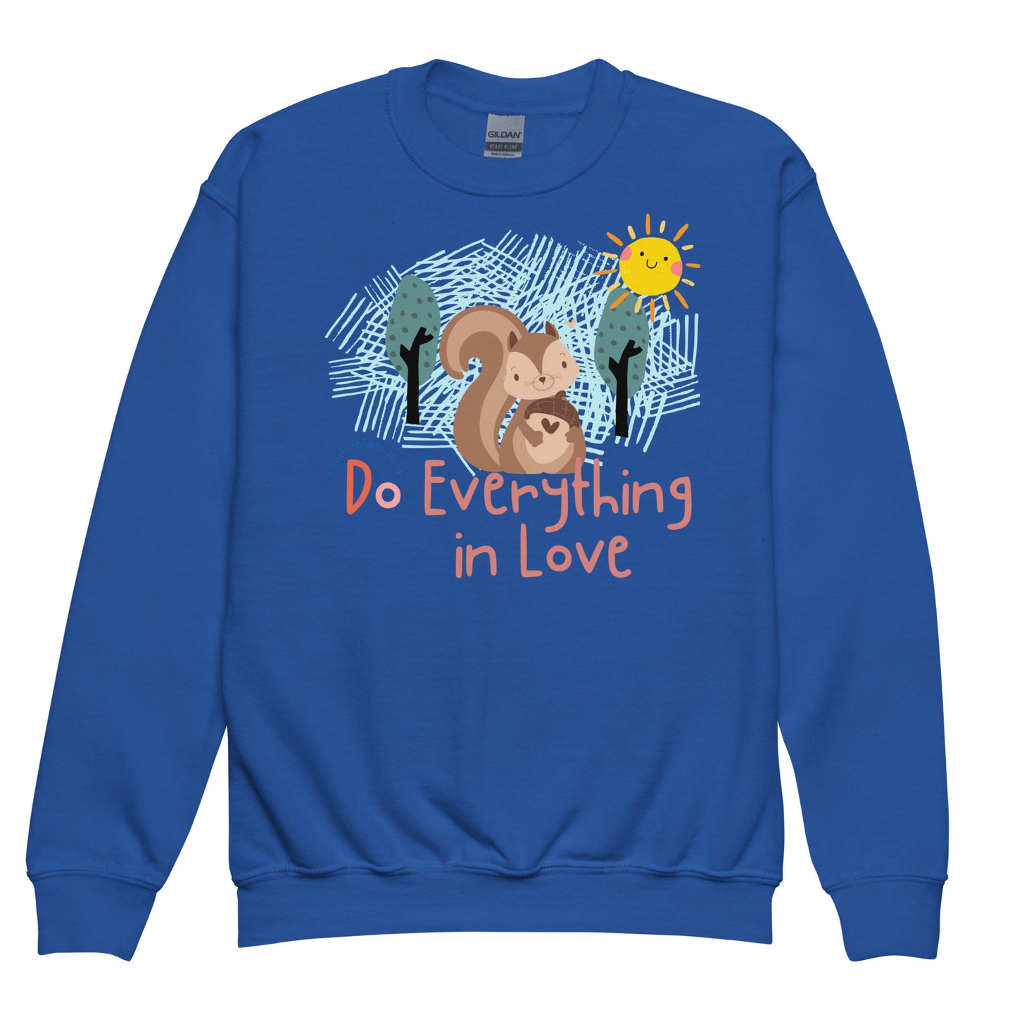 Do Everything in Love, 1 Corinthians 16:14, Youth crewneck sweatshirt