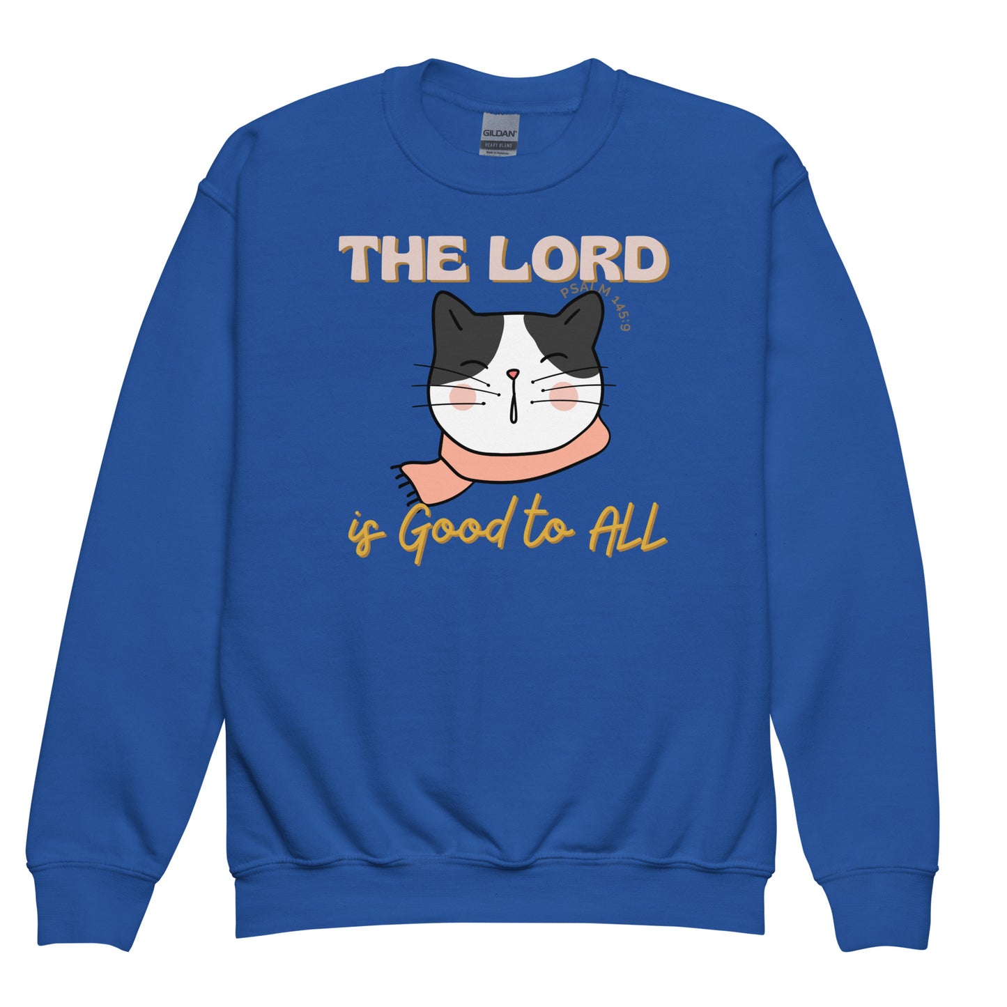 The Lord is Good to All", Psalm 145:9, Youth crewneck sweatshirt