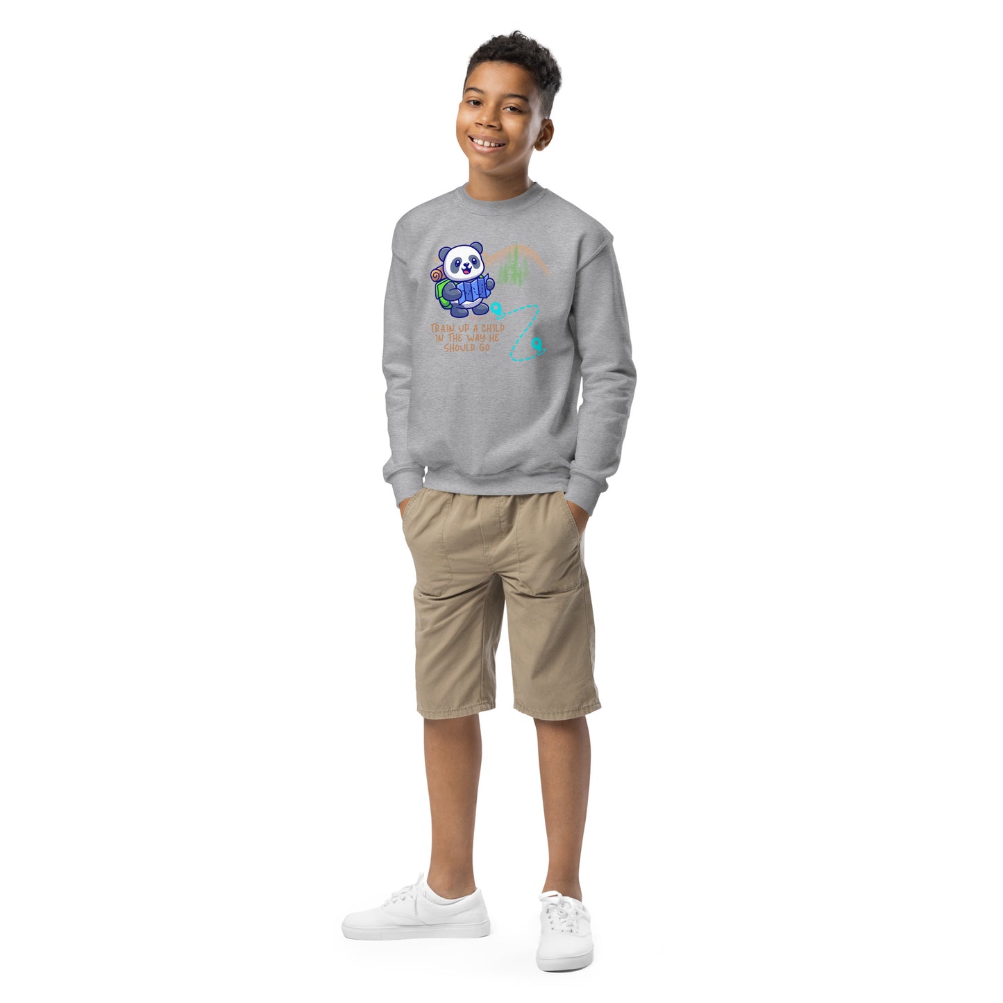 Train Up a Child,  Proverbs 22:6, Youth crewneck sweatshirt