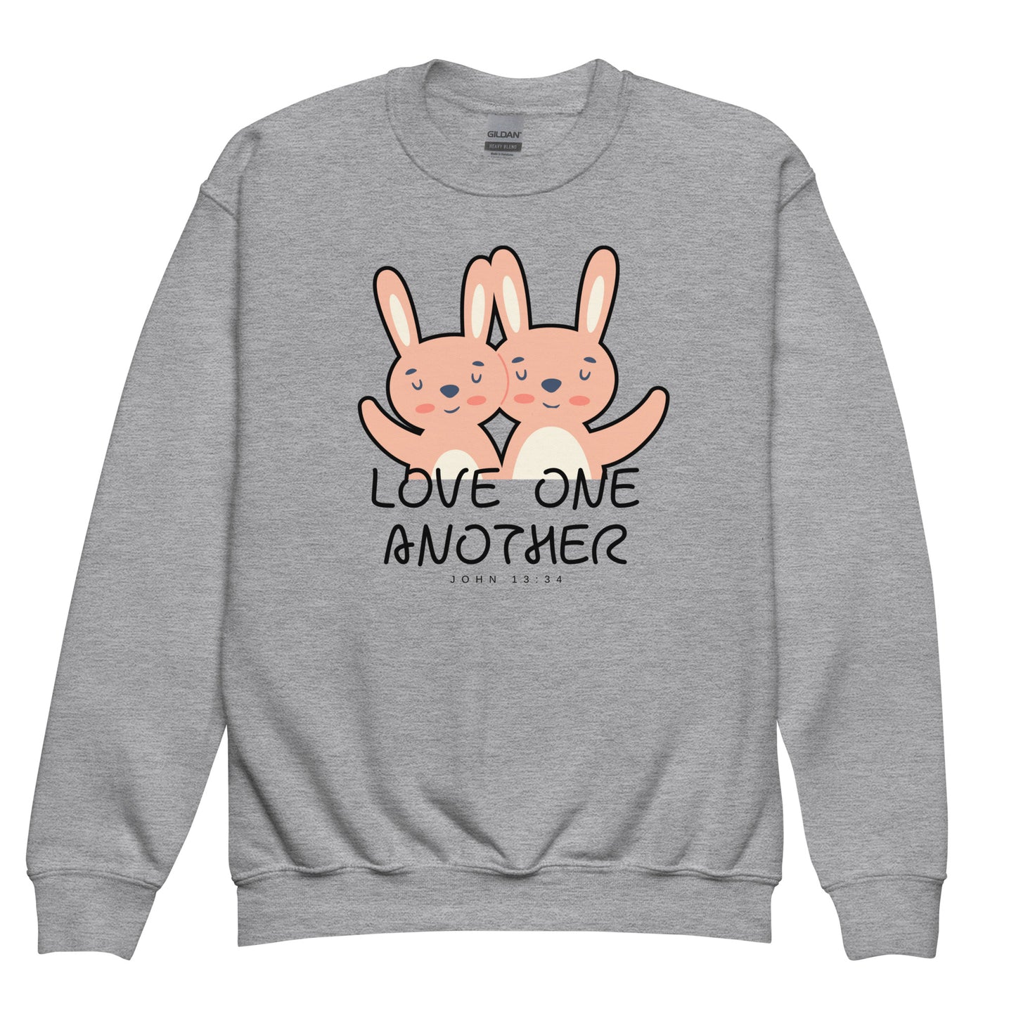 Love One Another, John 13:34, Youth crewneck sweatshirt