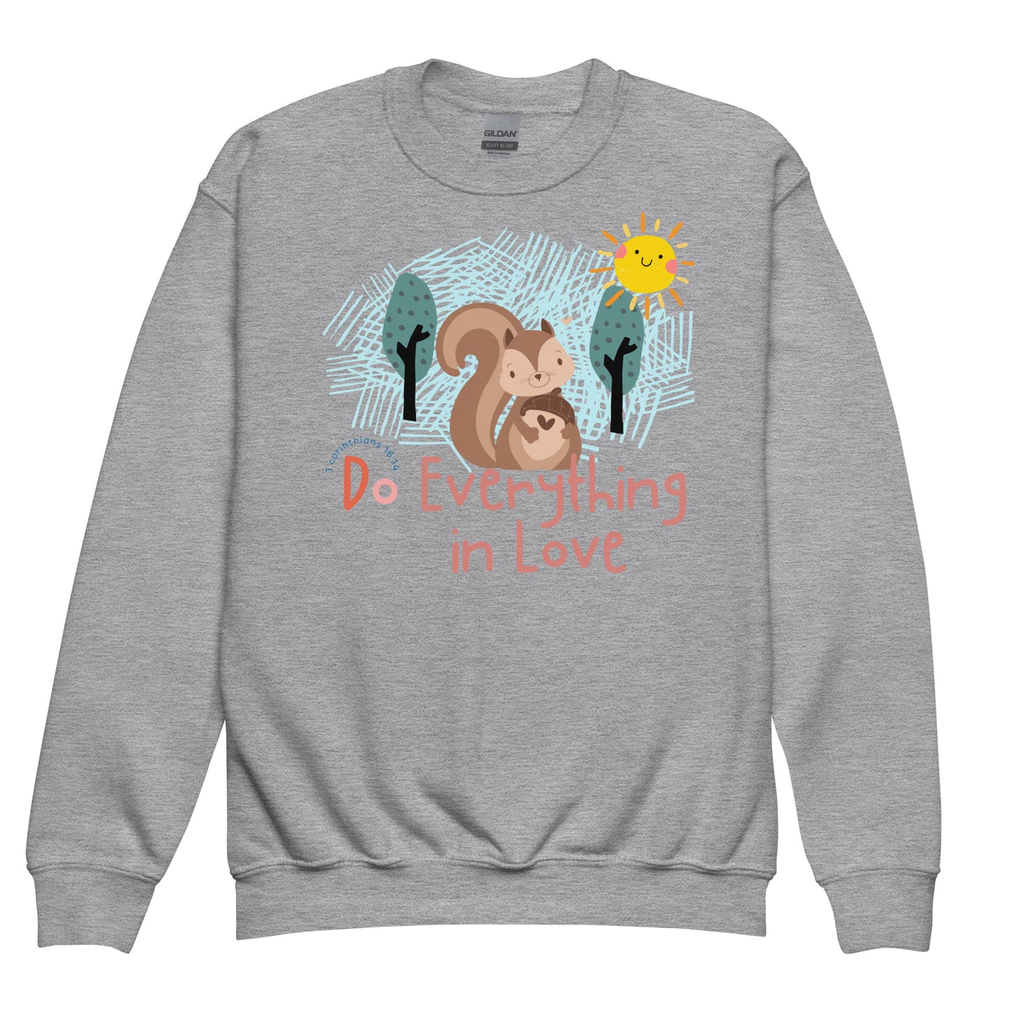 Do Everything in Love, 1 Corinthians 16:14, Youth crewneck sweatshirt