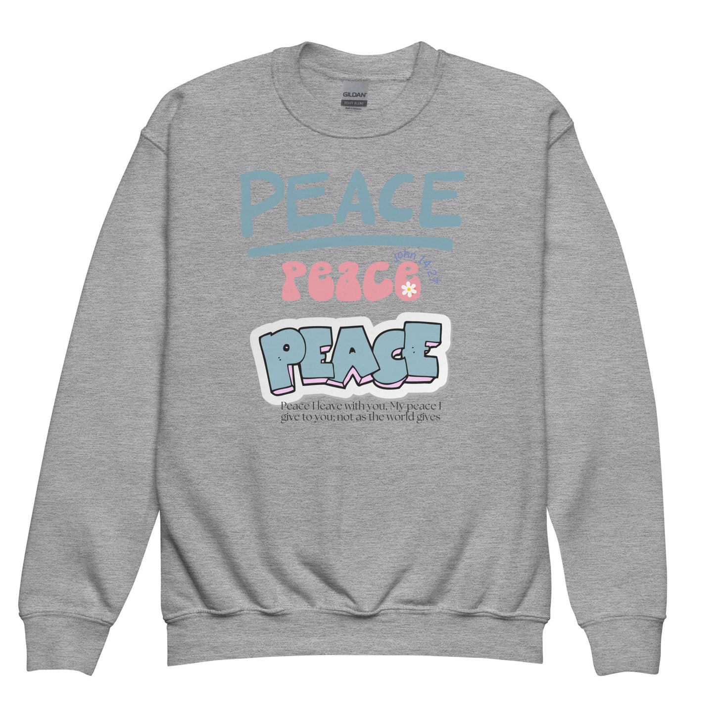 Peace I Leave With You", John 14:27, Youth crewneck sweatshirt