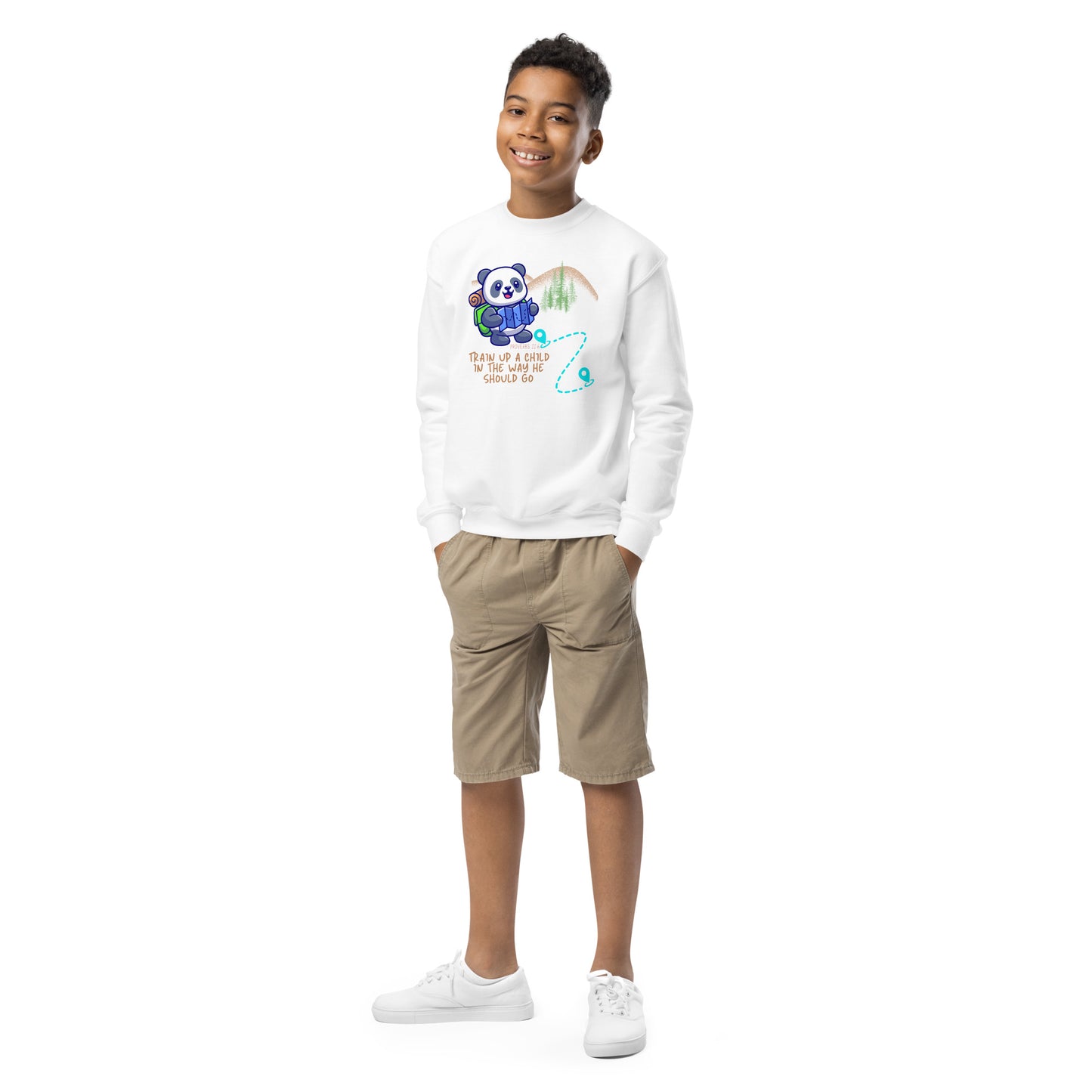 Train Up a Child,  Proverbs 22:6, Youth crewneck sweatshirt