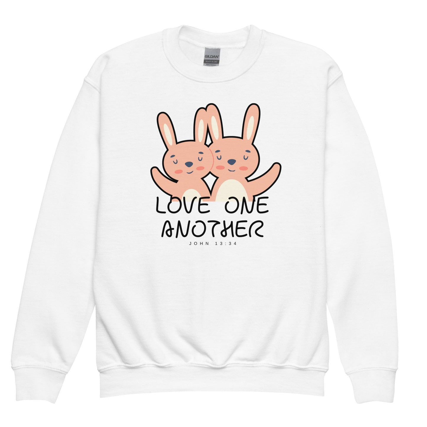 Love One Another, John 13:34, Youth crewneck sweatshirt