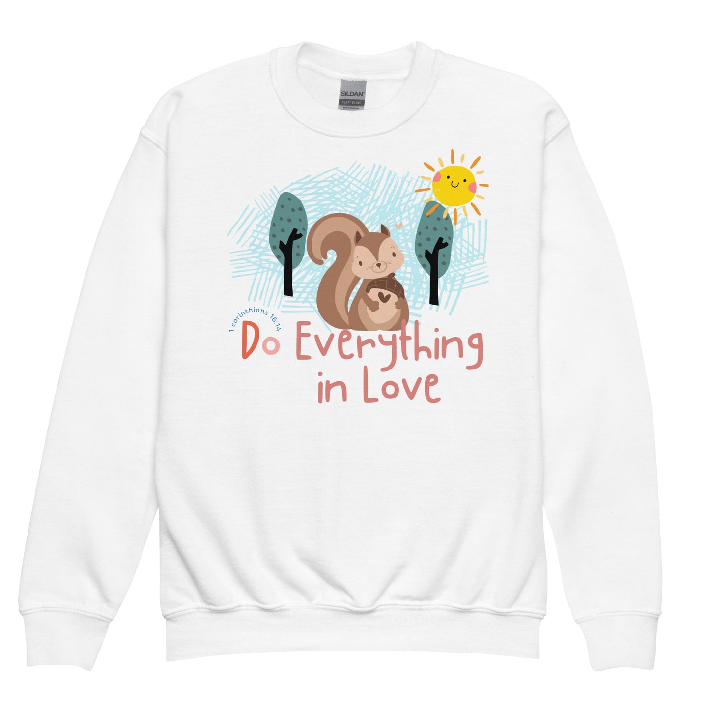 Do Everything in Love, 1 Corinthians 16:14, Youth crewneck sweatshirt