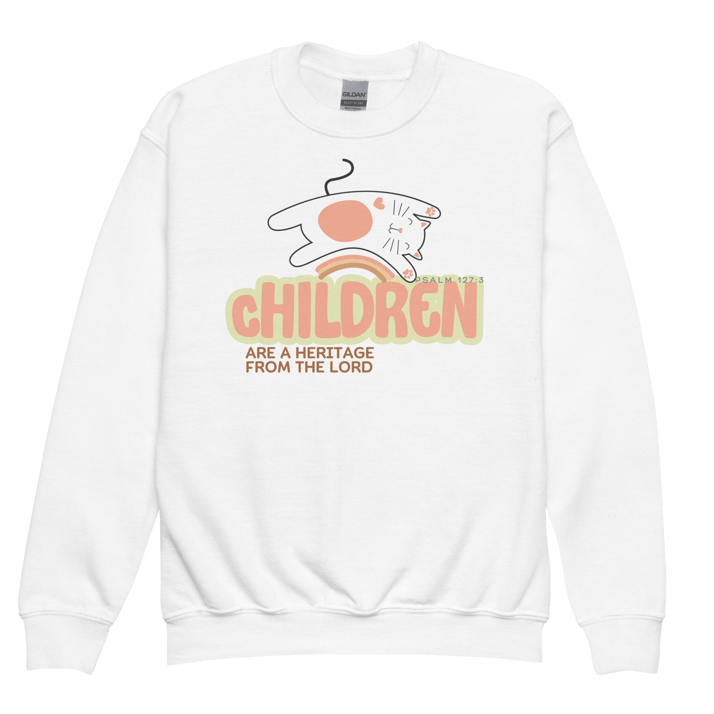 Hear, my son, the instruction of thy father, Proverbs 1:8, Youth crewneck sweatshirt