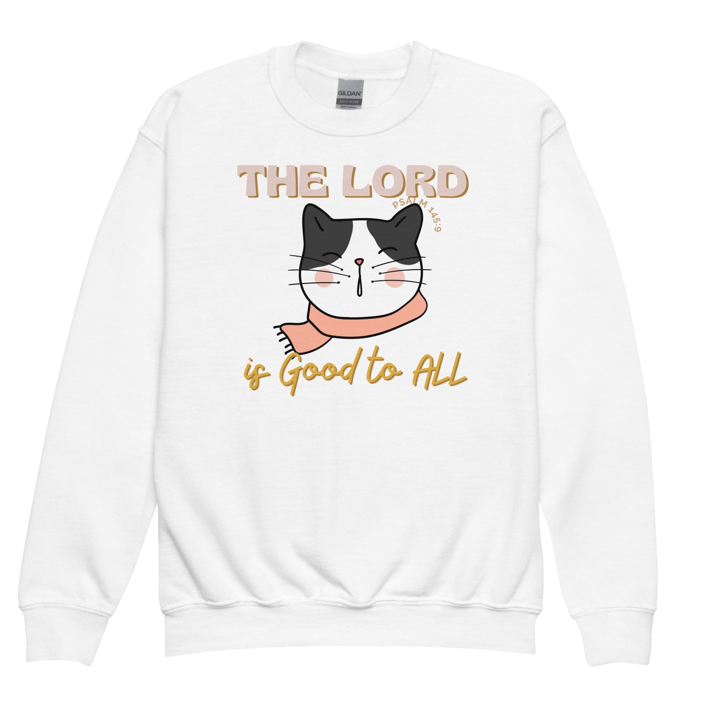 The Lord is Good to All", Psalm 145:9, Youth crewneck sweatshirt