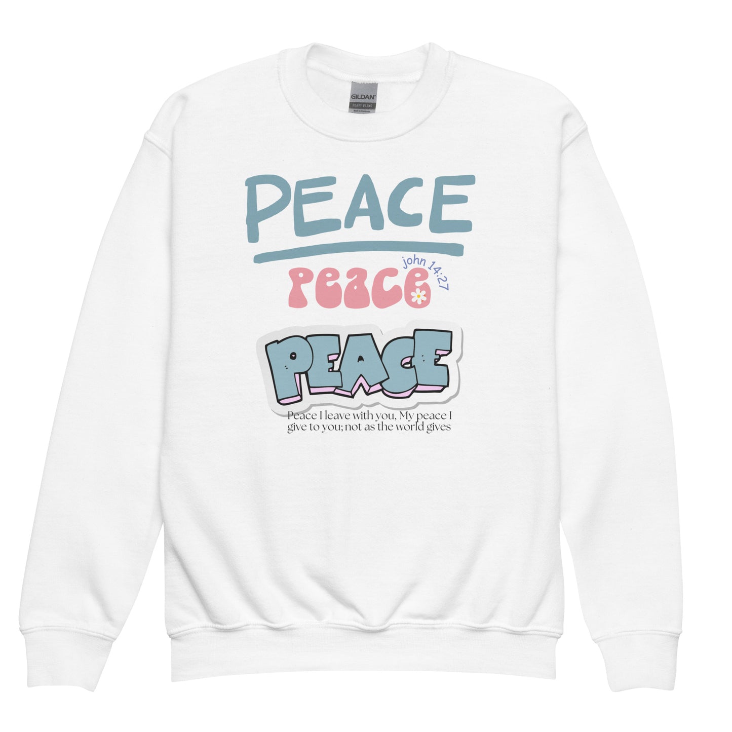 Peace I Leave With You", John 14:27, Youth crewneck sweatshirt